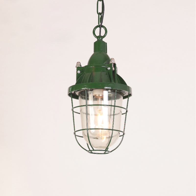 Thorlux Green Pendant Light - 1930s Factory Style Industrial Chandelier | Hardwired Kitchen & Commercial Light