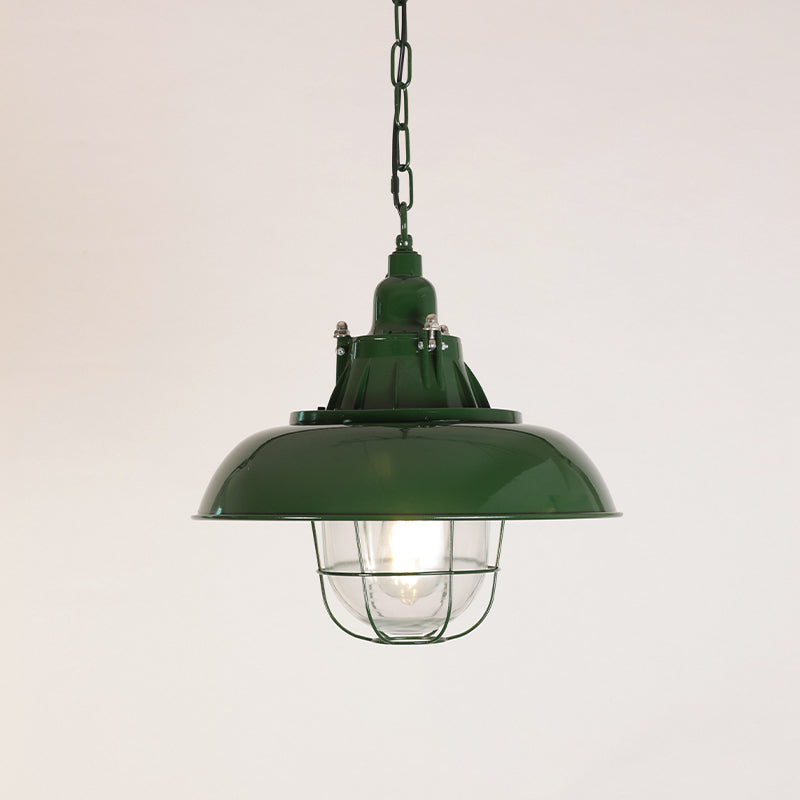 Thorlux Green Pendant Light - 1930s Factory Style Industrial Chandelier | Hardwired Kitchen & Commercial Light