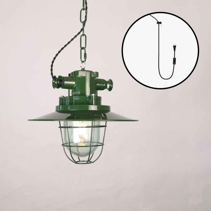 Thorlux Green Swag Light - 1930s Vintage Industrial Pendant | Plug-and-Hang Kitchen & Commercial Light