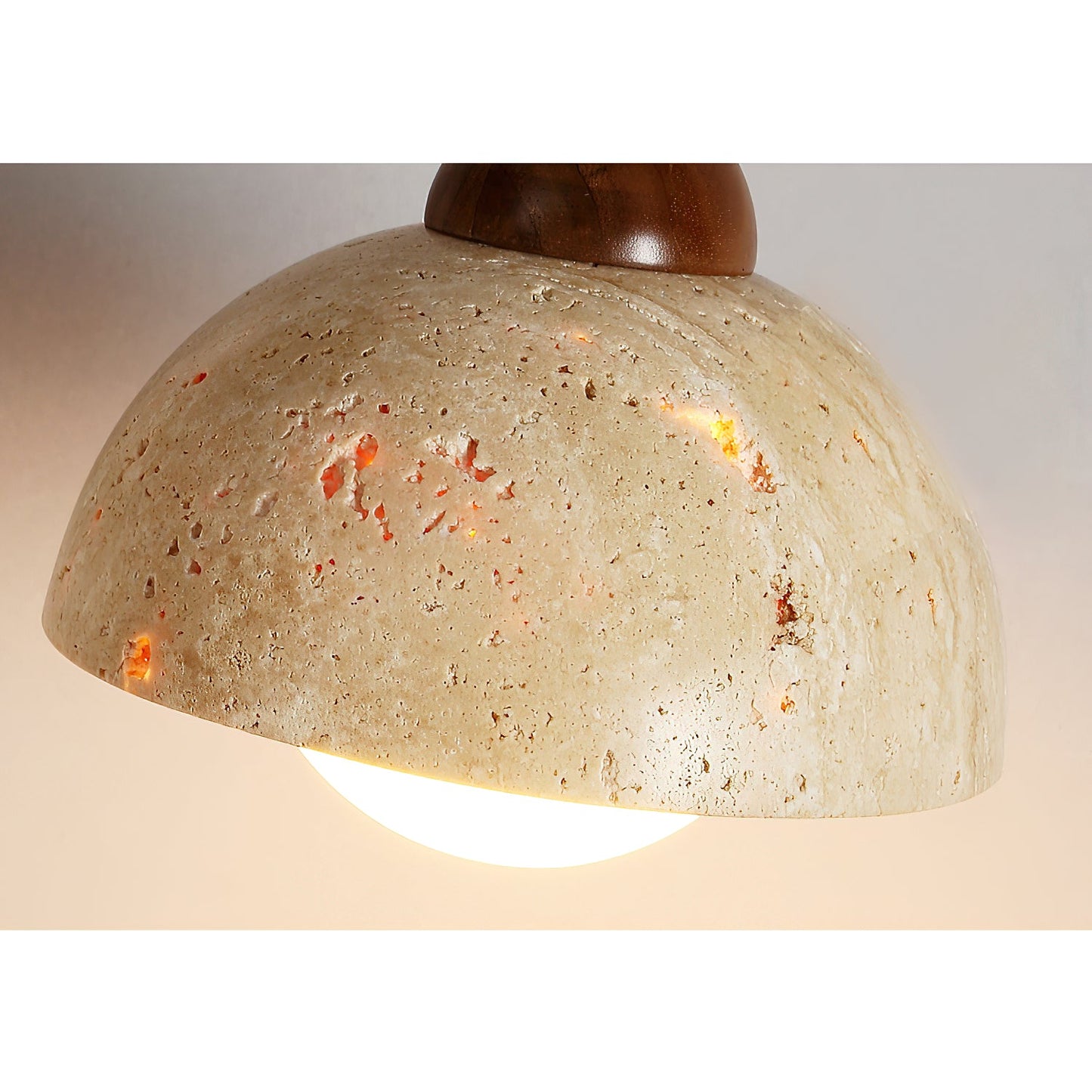 Tia Travertine Swing Arm Plug-in Sconce - Walnut Wood & Stone Wall Lamp | Adjustable Plug-In Reading Light