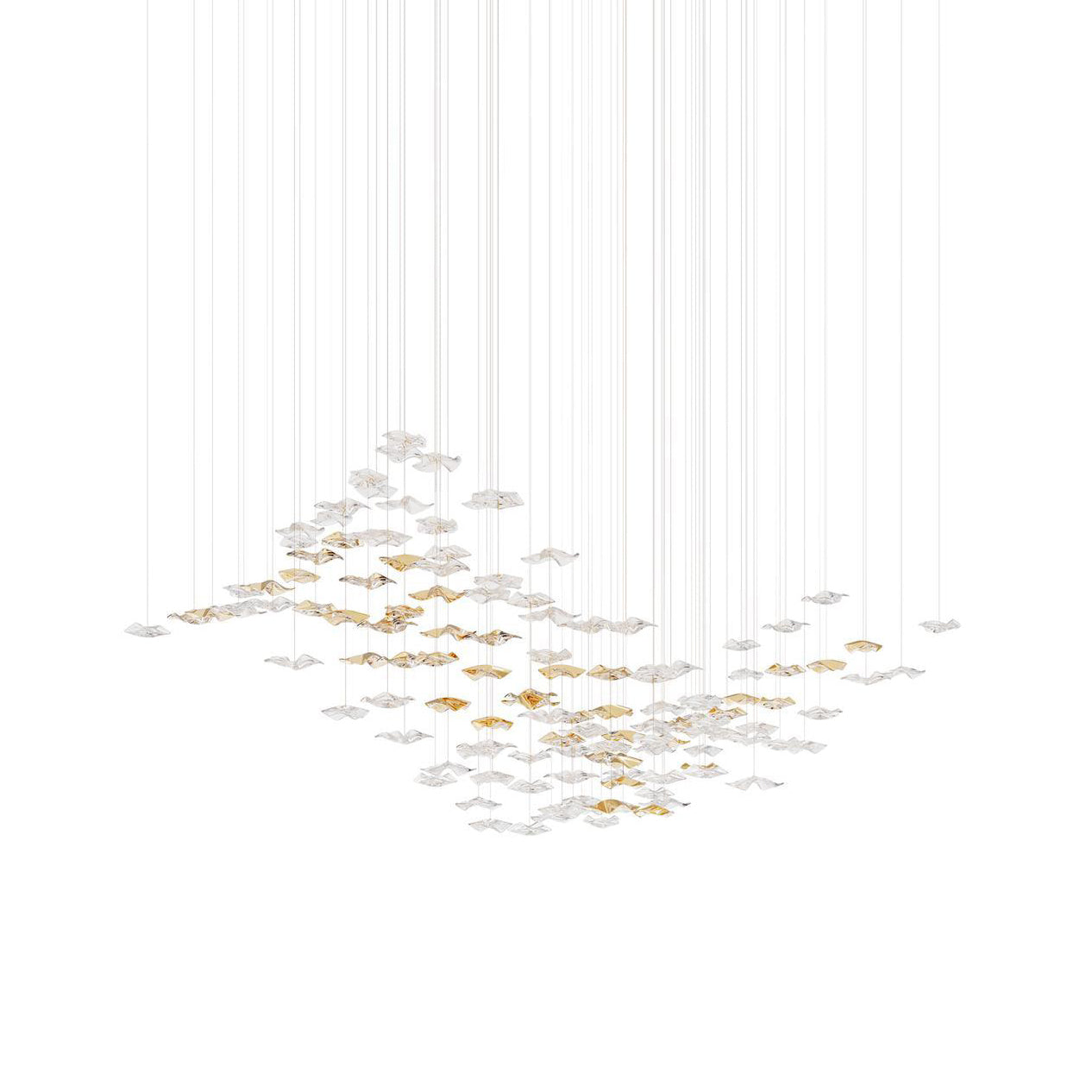 Tidal Art Glass Chandelier - Hand-Blown Wave Glass LED Chandelier | Luxury Organic Grand Foyer Light