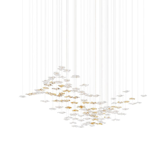 Tidal Art Glass Chandelier - Hand-Blown Wave Glass LED Chandelier | Luxury Organic Grand Foyer Light