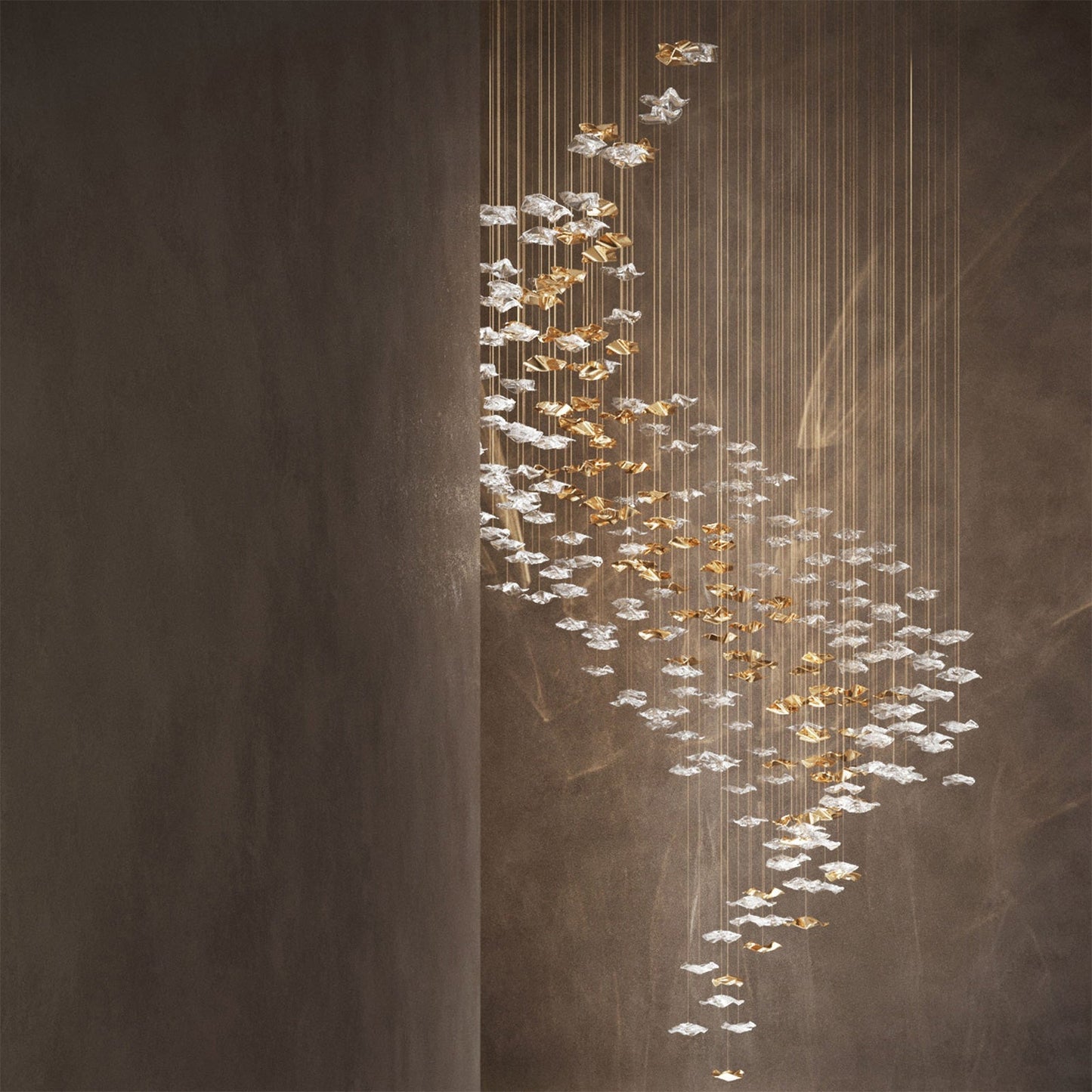 Tidal Art Glass Chandelier - Hand-Blown Wave Glass LED Chandelier | Luxury Organic Grand Foyer Light