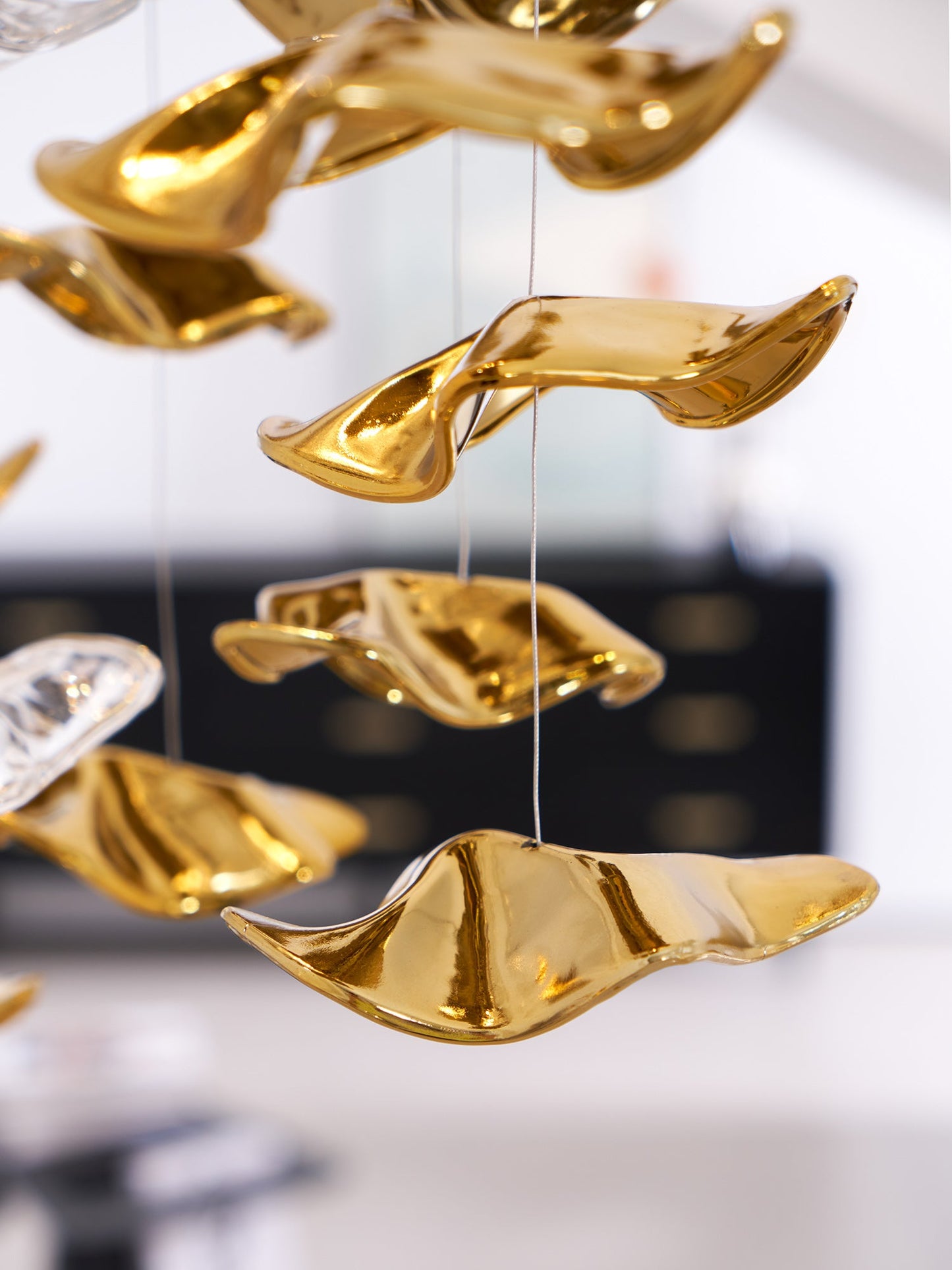 Tidal Art Glass Chandelier - Hand-Blown Wave Glass LED Chandelier | Luxury Organic Grand Foyer Light
