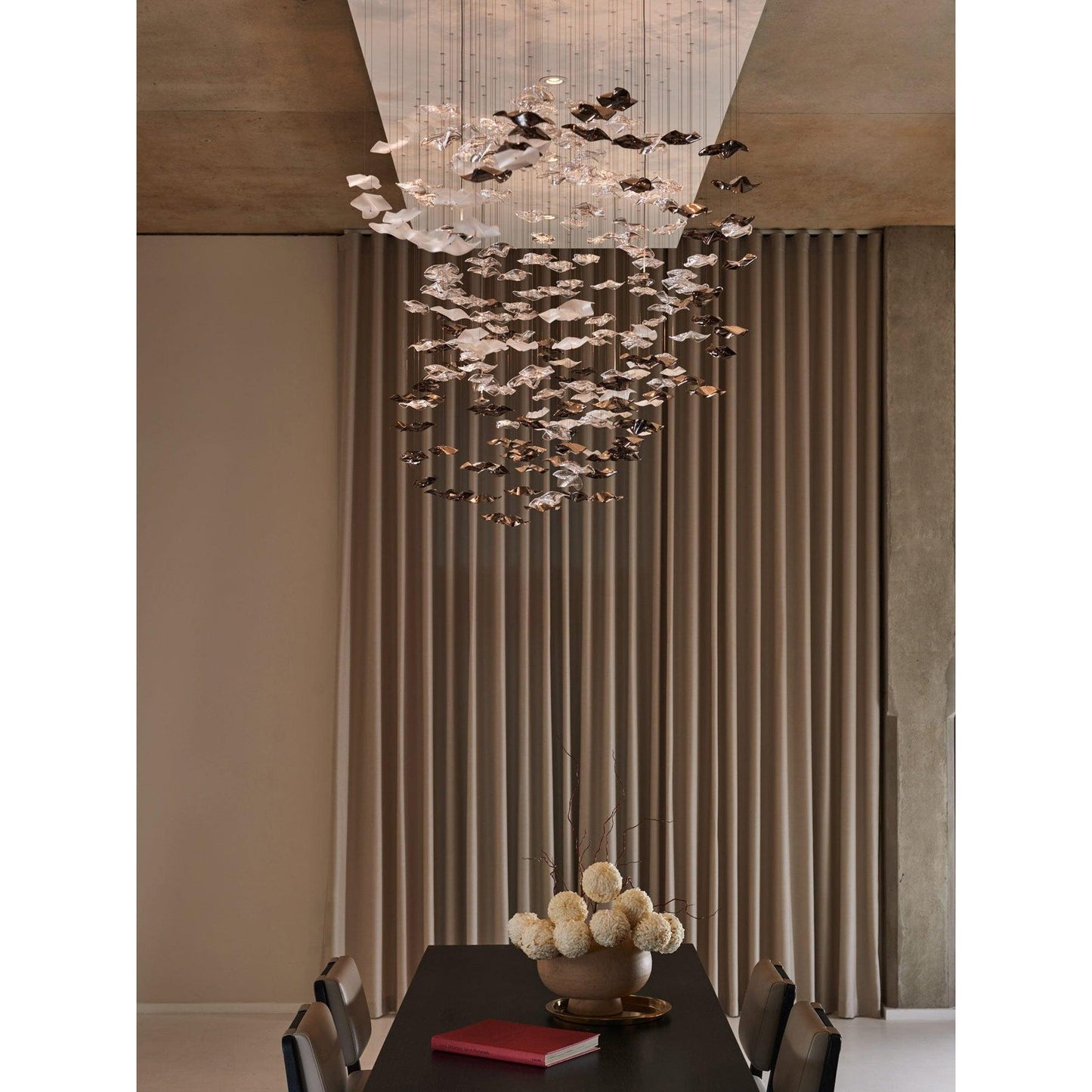 Tidal Art Glass Chandelier - Hand-Blown Wave Glass LED Chandelier | Luxury Organic Grand Foyer Light