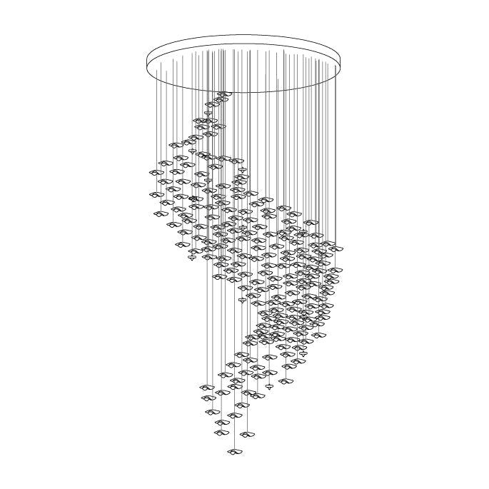 Tidal Art Glass Chandelier - Hand-Blown Wave Glass LED Chandelier | Luxury Organic Grand Foyer Light