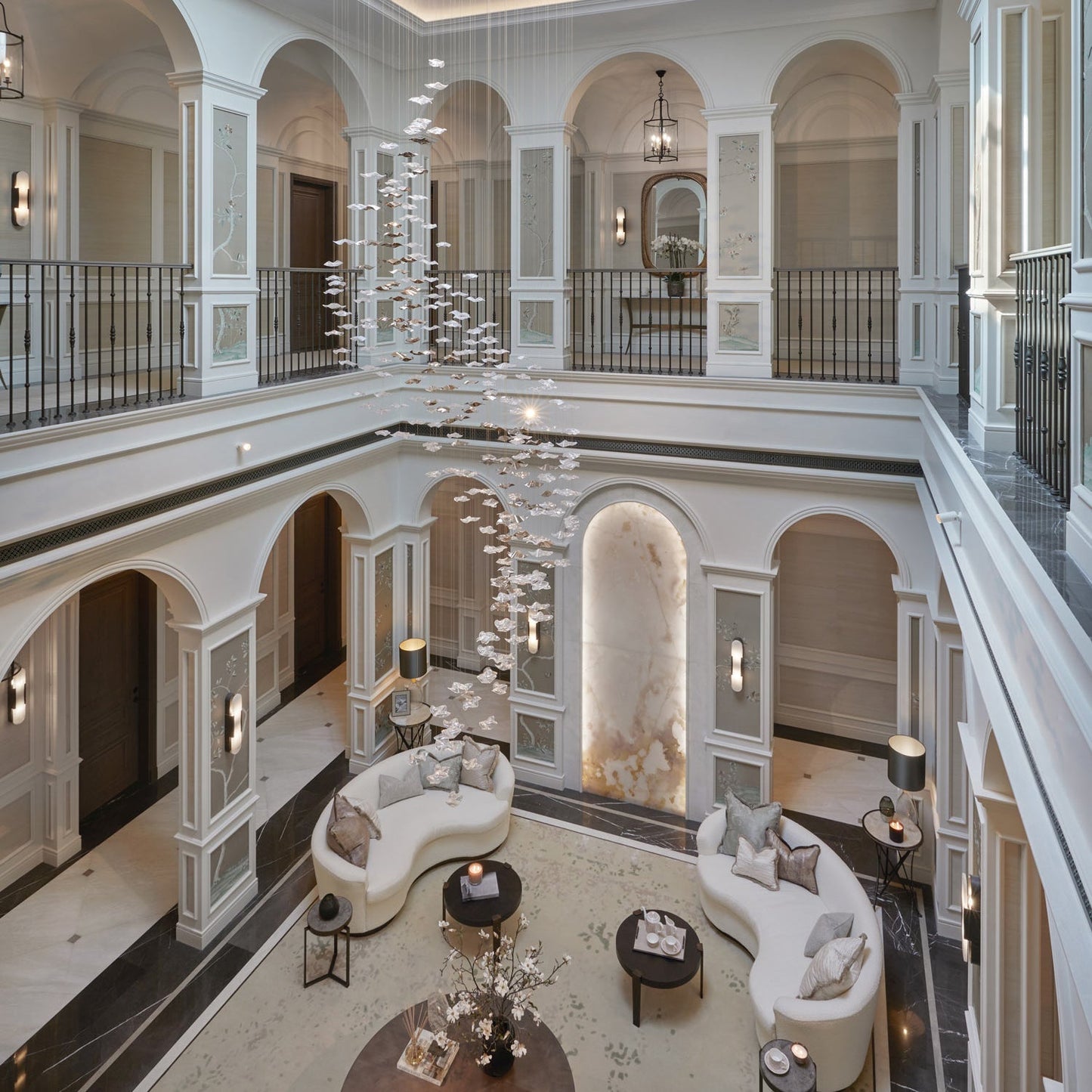 Tidal Art Glass Chandelier - Hand-Blown Wave Glass LED Chandelier | Luxury Organic Grand Foyer Light