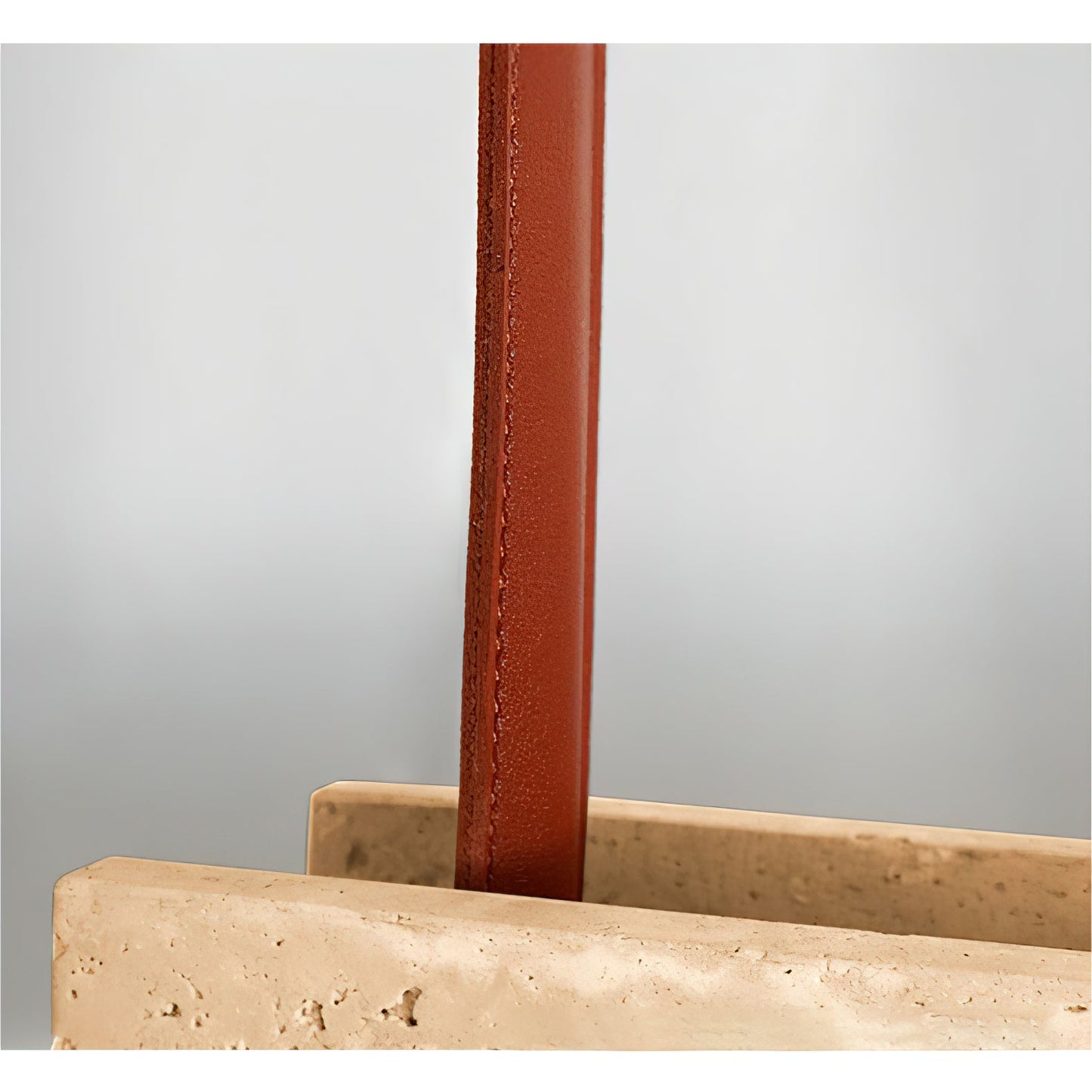 Tile Linear Pendant Lamp - Natural Travertine & Leather LED Pendant Light | Modern Linear Dining Island Chandelier