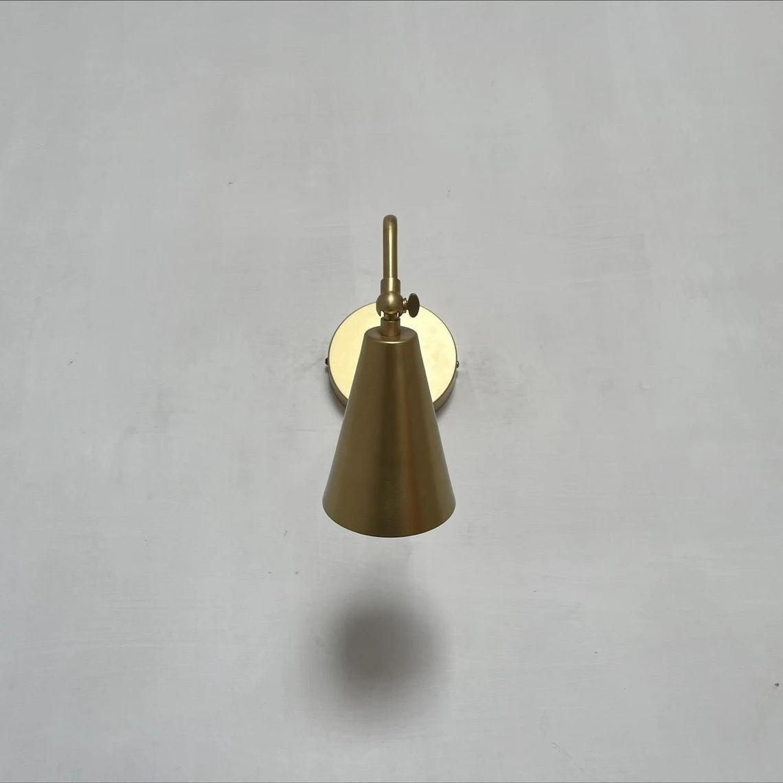 Tilt Cone Wall Lamp - Handcrafted Solid Brass Adjustable Wall Sconce | Cone Swivel Task Light