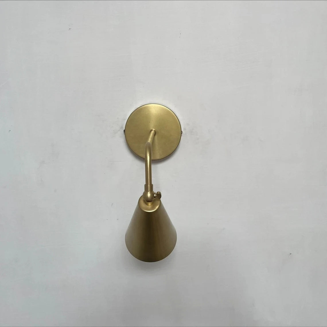 Tilt Cone Wall Lamp - Handcrafted Solid Brass Adjustable Wall Sconce | Cone Swivel Task Light