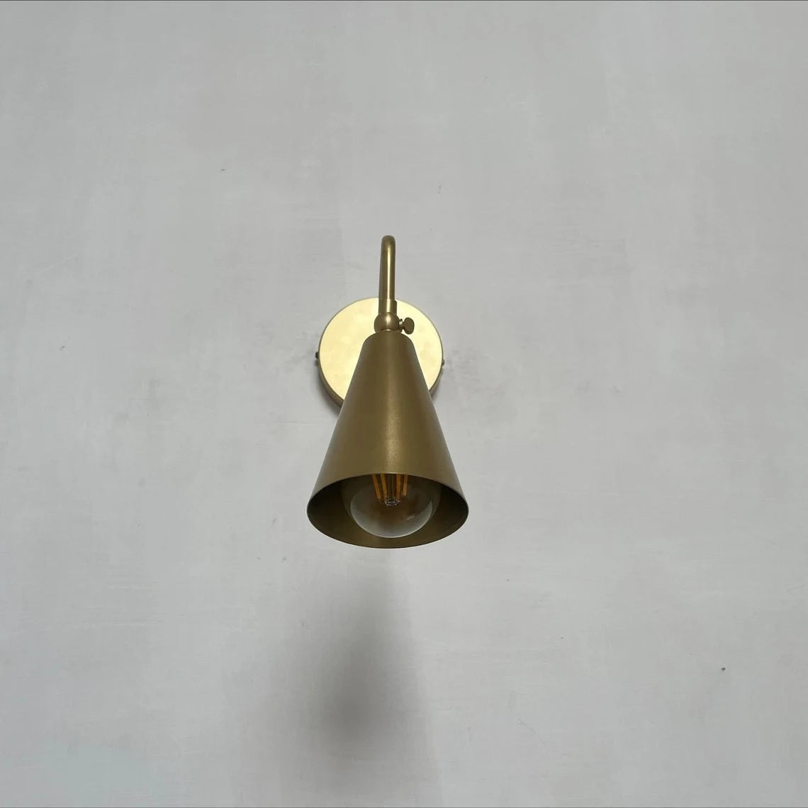 Tilt Cone Wall Lamp - Handcrafted Solid Brass Adjustable Wall Sconce | Cone Swivel Task Light