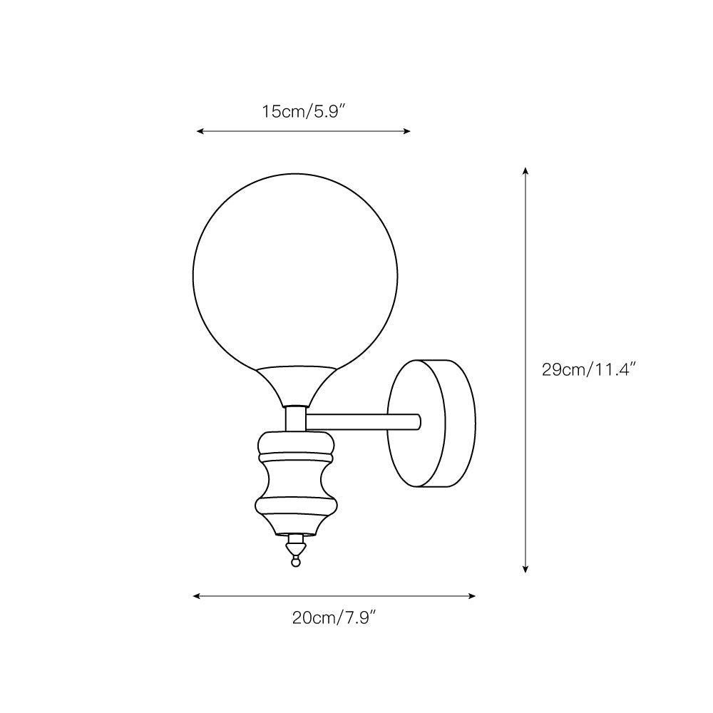 Timeless Home Conor Sconce - Modern Reversible Glass Globe Wall Sconce | Up/Down E26/E27 Vanity & Accent Light