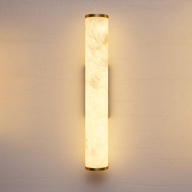 Timeless Alabaster Wall Lamp - Natural Stone Sconce | Modern Brass & Integrated LED Wall Light