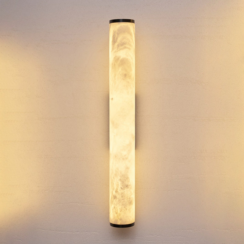 Timeless Alabaster Wall Lamp - Natural Stone Sconce | Modern Brass & Integrated LED Wall Light