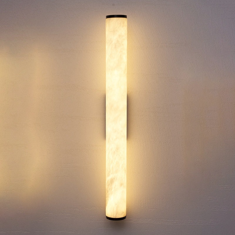 Timeless Alabaster Wall Lamp - Natural Stone Sconce | Modern Brass & Integrated LED Wall Light