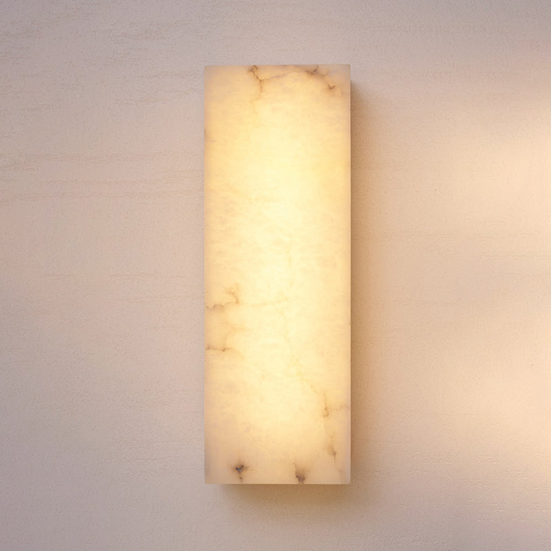 Timeless Alabaster Wall Lamp - Natural Stone Sconce | Modern Brass & Integrated LED Wall Light