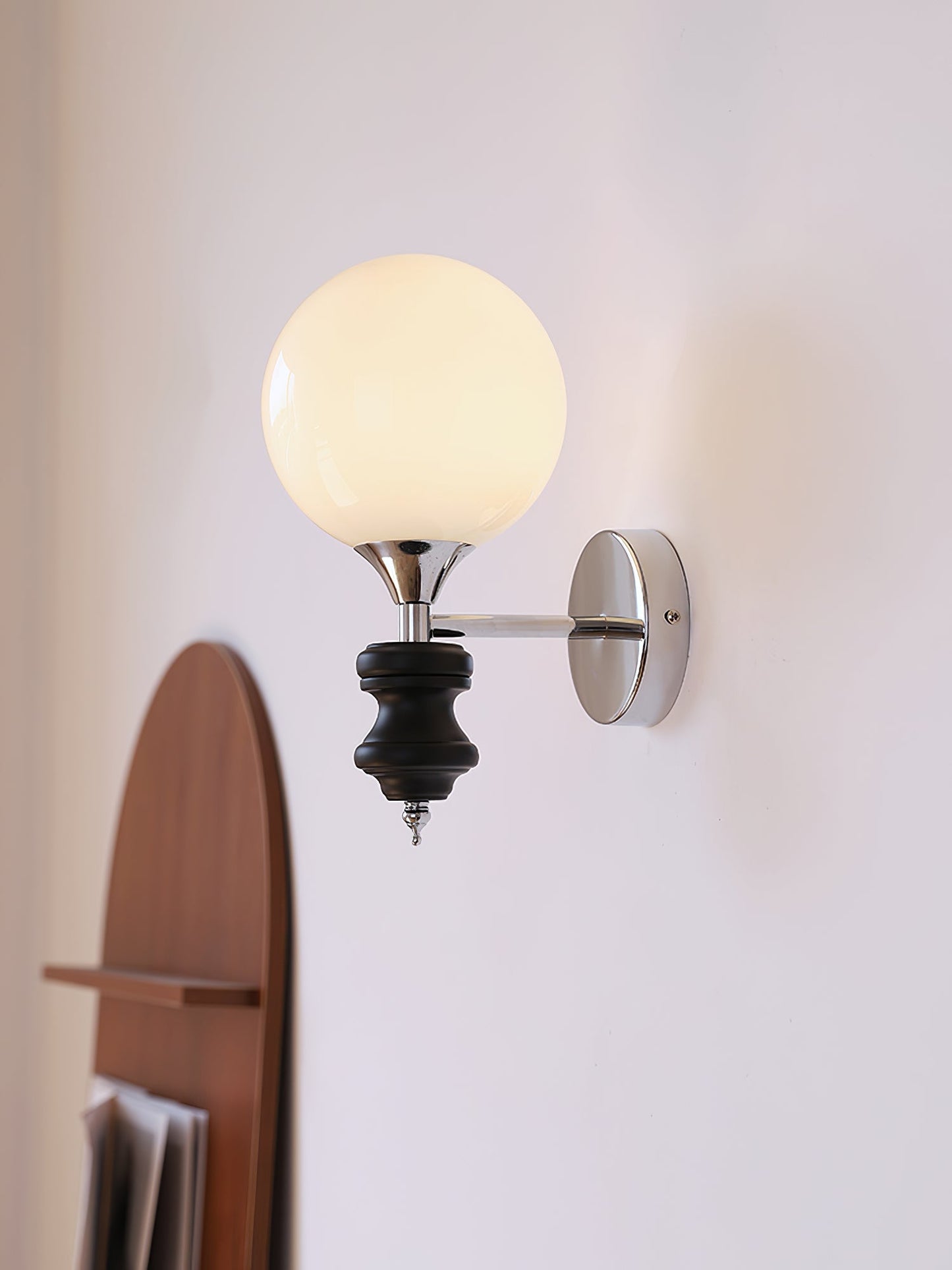 Timeless Home Conor Sconce - Modern Reversible Glass Globe Wall Sconce | Up/Down E26/E27 Vanity & Accent Light