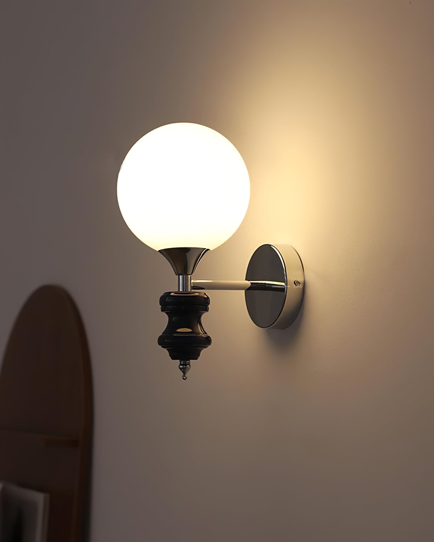 Timeless Home Conor Sconce - Modern Reversible Glass Globe Wall Sconce | Up/Down E26/E27 Vanity & Accent Light