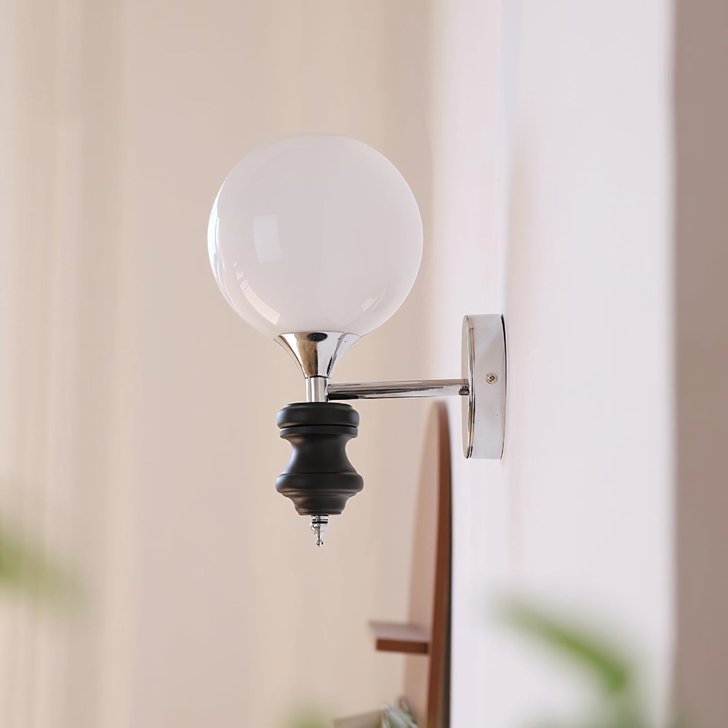 Timeless Home Conor Sconce - Modern Reversible Glass Globe Wall Sconce | Up/Down E26/E27 Vanity & Accent Light