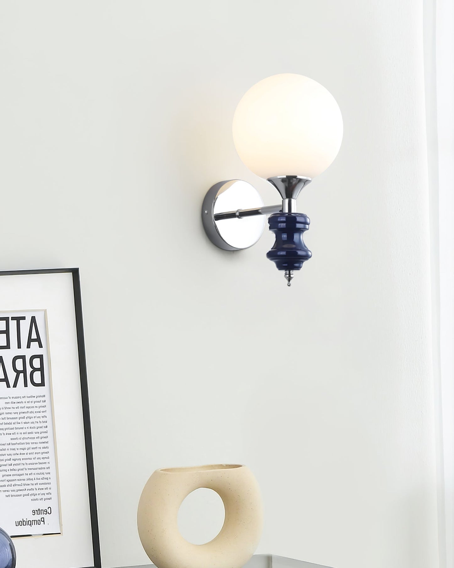 Timeless Home Conor Sconce - Modern Reversible Glass Globe Wall Sconce | Up/Down E26/E27 Vanity & Accent Light