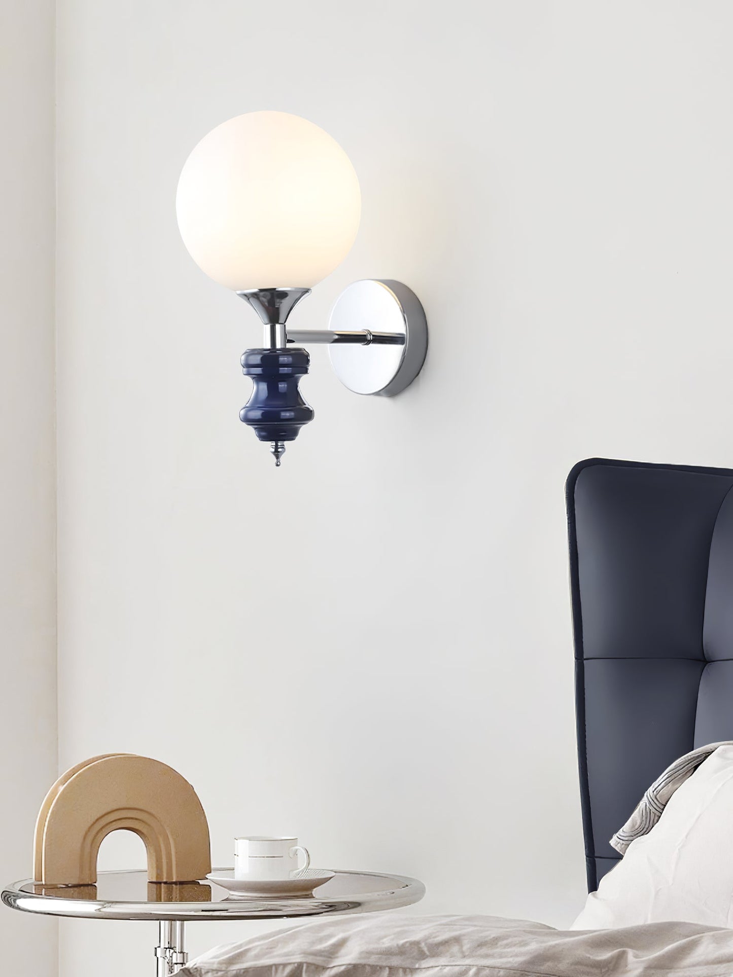 Timeless Home Conor Sconce - Modern Reversible Glass Globe Wall Sconce | Up/Down E26/E27 Vanity & Accent Light