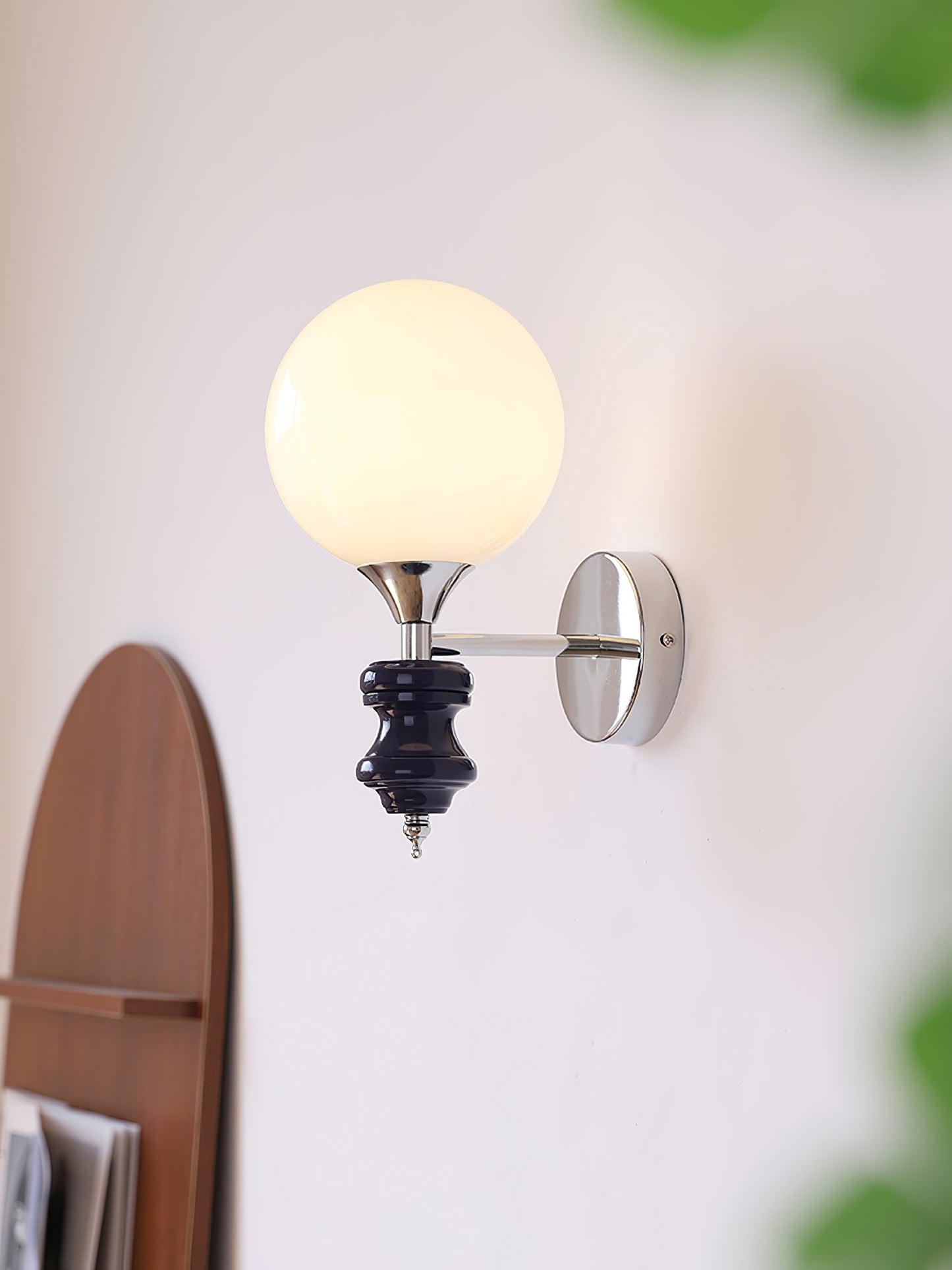 Timeless Home Conor Sconce - Modern Reversible Glass Globe Wall Sconce | Up/Down E26/E27 Vanity & Accent Light
