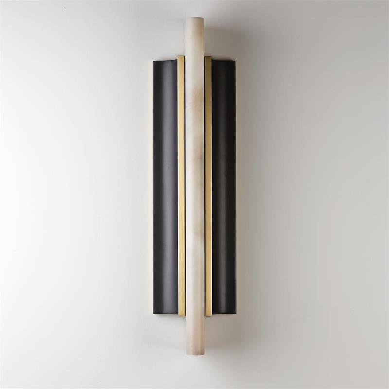 Timide Alabaster Wall Lamp - Integrated LED Brass & Natural Stone Sconce | Modern Minimalist Wall Light