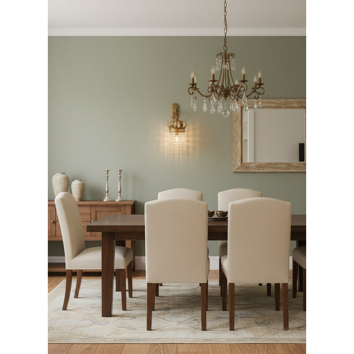 Timon Brass Crown Wall Lamp - Solid Brass & Crystal Sconce | Royal Vintage Wall Light