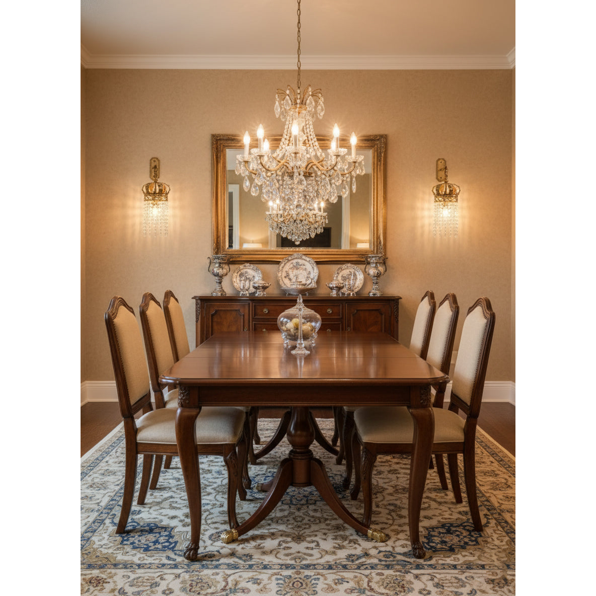 Timon Brass Crown Wall Lamp - Solid Brass & Crystal Sconce | Royal Vintage Wall Light