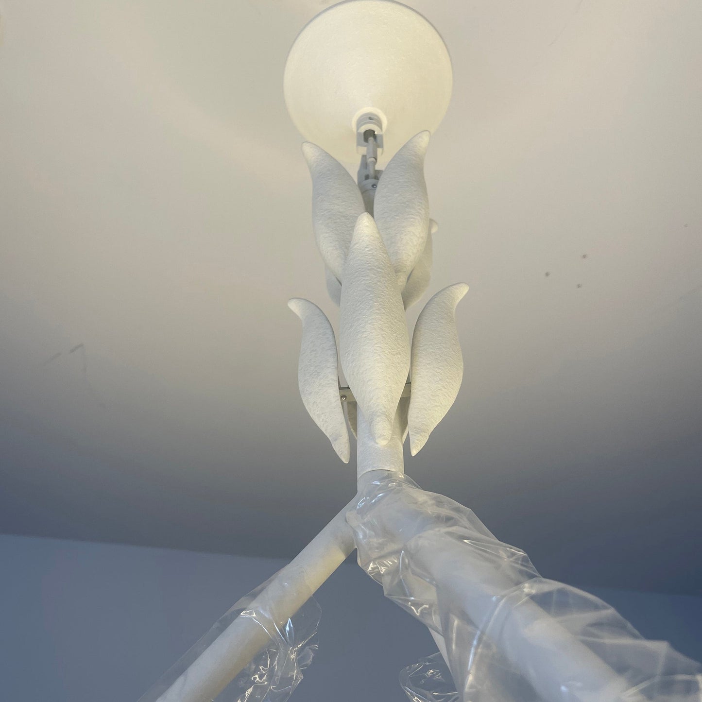 Tinsley Plaster Chandelier - Sculptural White Plaster Pendant Light | Modern Chic Minimalist LED Chandelier