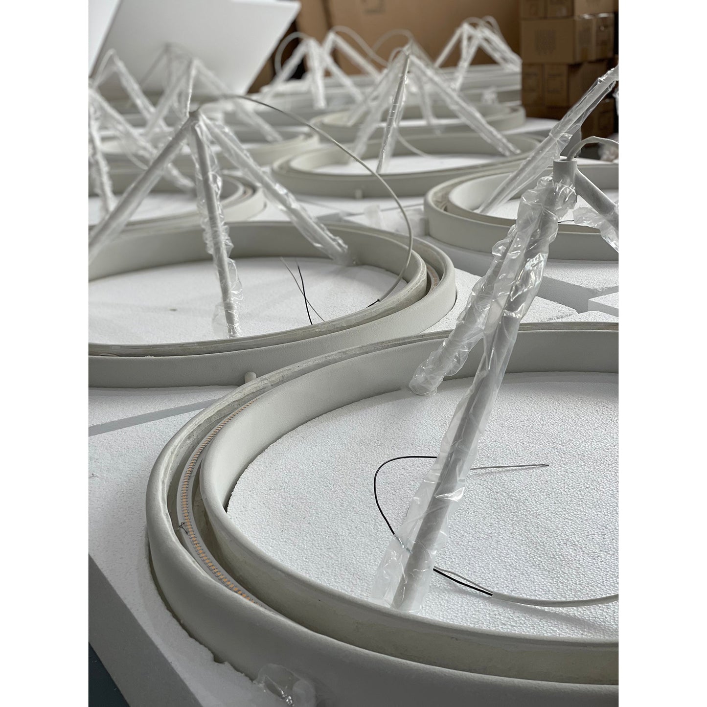 Tinsley Plaster Chandelier - Sculptural White Plaster Pendant Light | Modern Chic Minimalist LED Chandelier