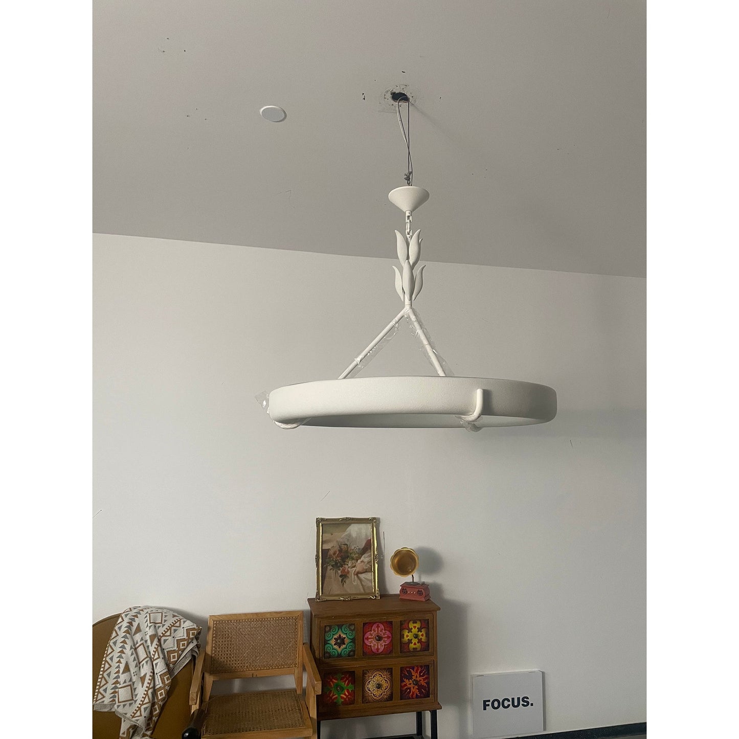 Tinsley Plaster Chandelier - Sculptural White Plaster Pendant Light | Modern Chic Minimalist LED Chandelier