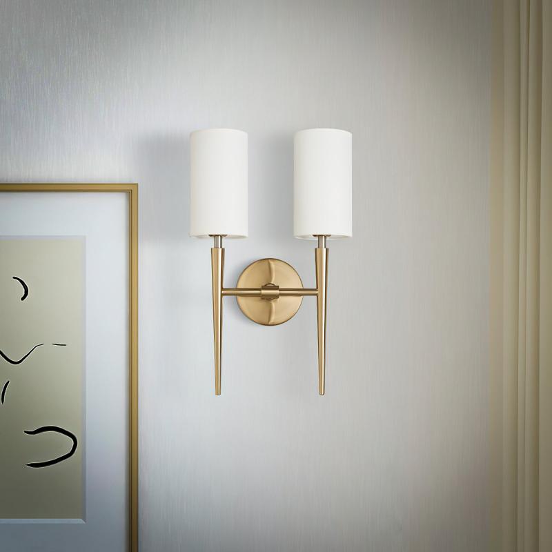 Tioga Wall Lamp - Mid-Century Modern Brass Wall Sconce | Vintage Vanity & Bedside Light
