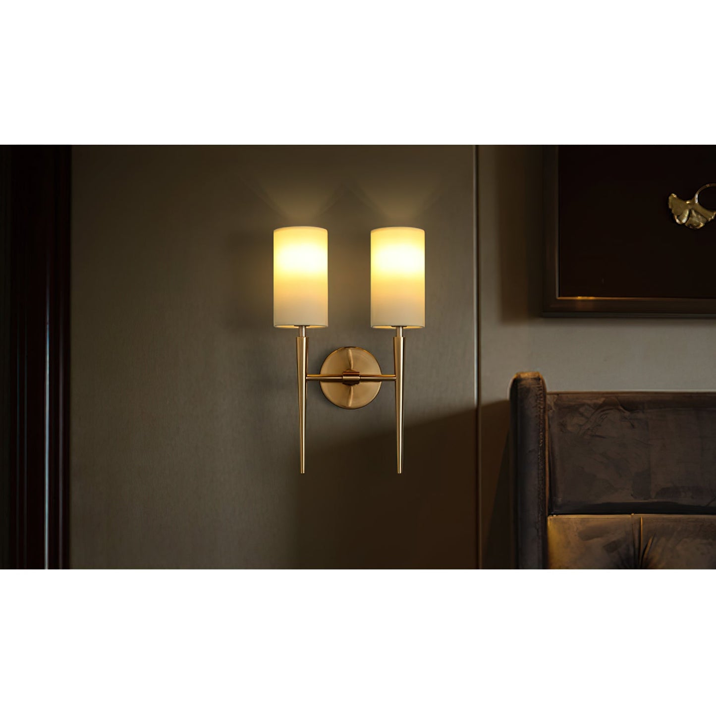 Tioga Wall Lamp - Mid-Century Modern Brass Wall Sconce | Vintage Vanity & Bedside Light