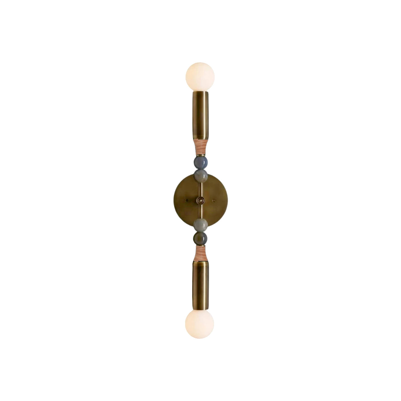 Toam Double Wall Lamp - Dual Light Solid Brass & Natural Marble Sconce | Architectural E26/E27 Wall Light