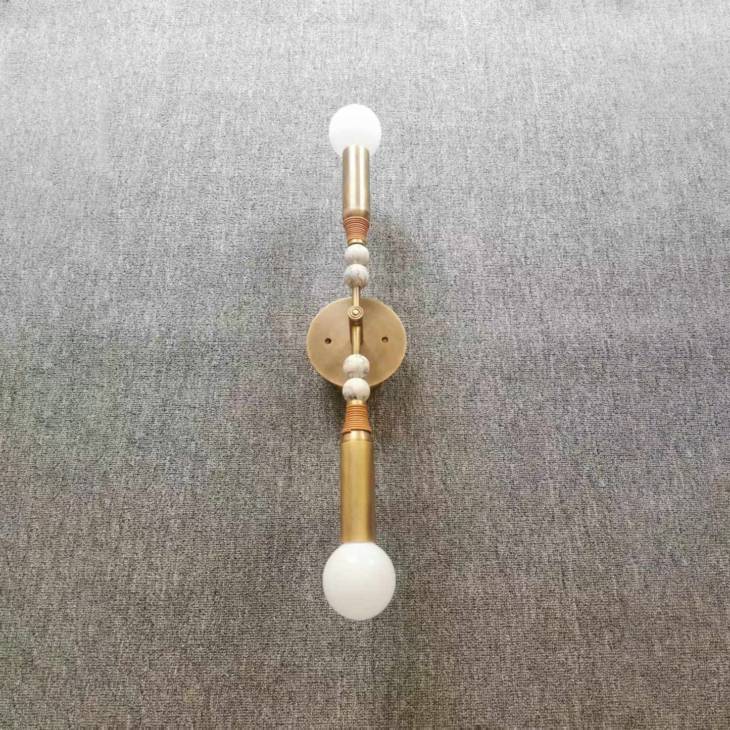 Toam Double Wall Lamp - Dual Light Solid Brass & Natural Marble Sconce | Architectural E26/E27 Wall Light