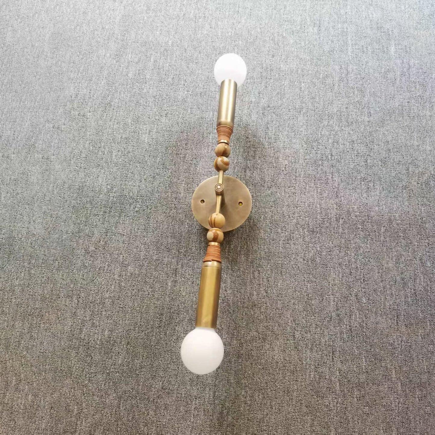 Toam Double Wall Lamp - Dual Light Solid Brass & Natural Marble Sconce | Architectural E26/E27 Wall Light