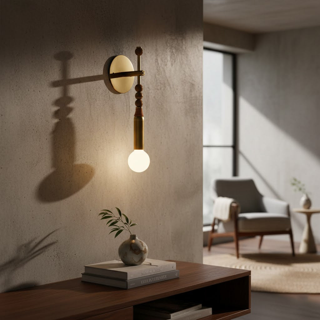 Toam Wall Lamp - Solid Brass & Natural Marble Wall Sconce | One-of-a-Kind Hardwired E26/E27 Light