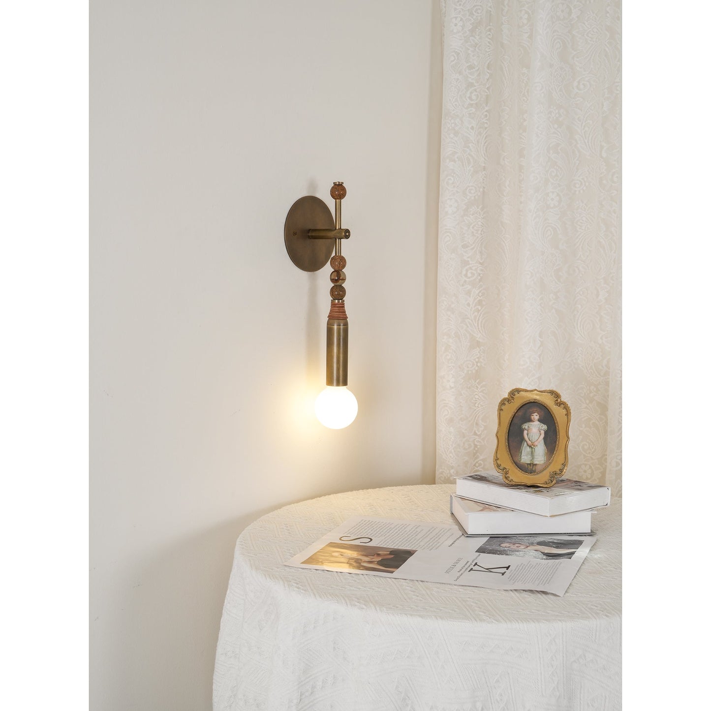 Toam Wall Lamp - Solid Brass & Natural Marble Wall Sconce | One-of-a-Kind Hardwired E26/E27 Light