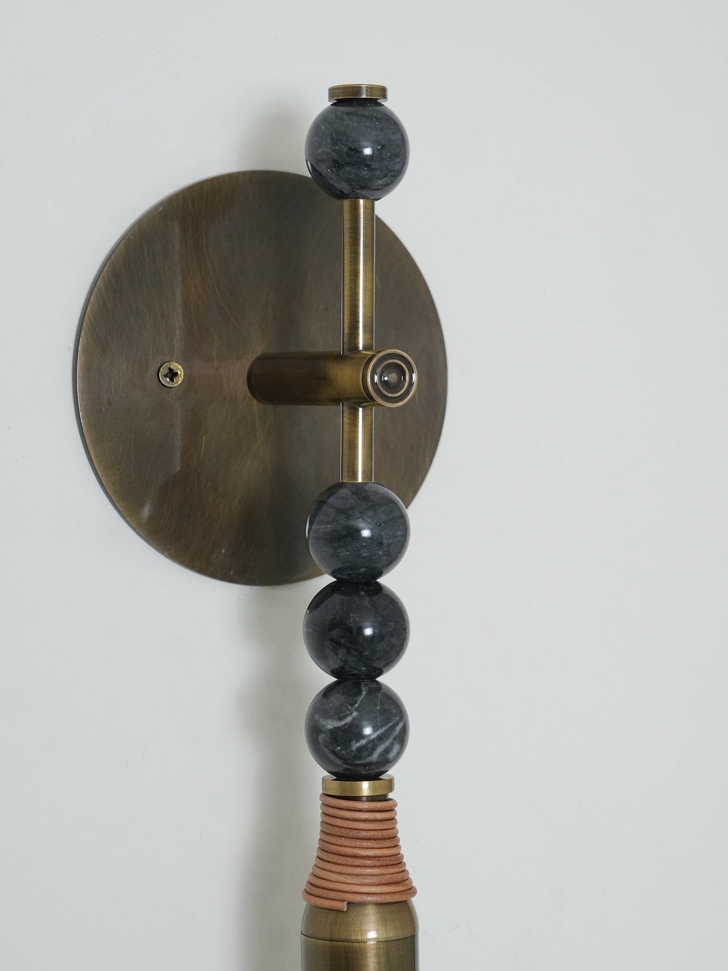 Toam Wall Lamp - Solid Brass & Natural Marble Wall Sconce | One-of-a-Kind Hardwired E26/E27 Light