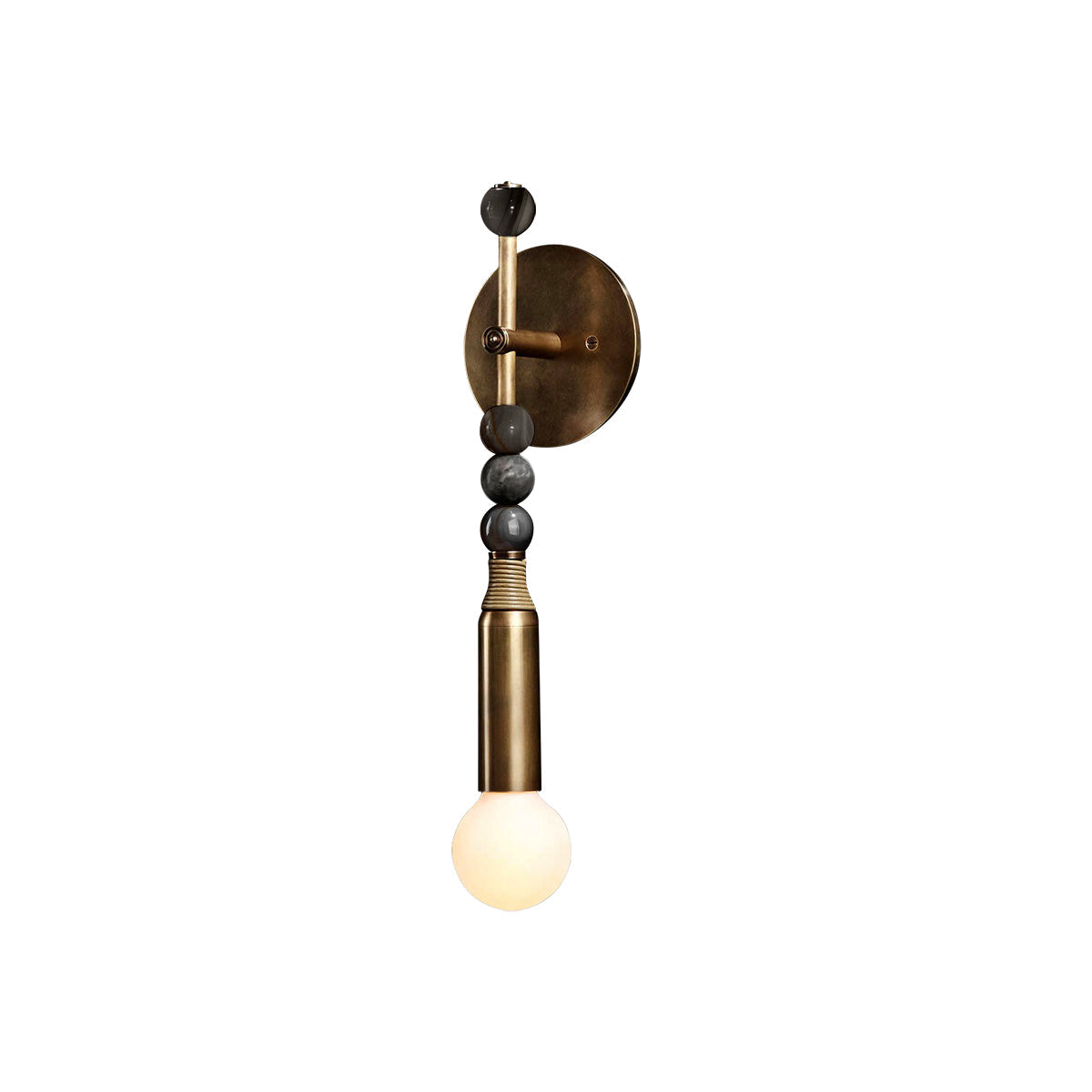 Toam Wall Lamp - Solid Brass & Natural Marble Wall Sconce | One-of-a-Kind Hardwired E26/E27 Light