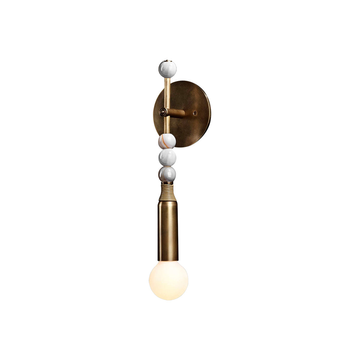 Toam Wall Lamp - Solid Brass & Natural Marble Wall Sconce | One-of-a-Kind Hardwired E26/E27 Light