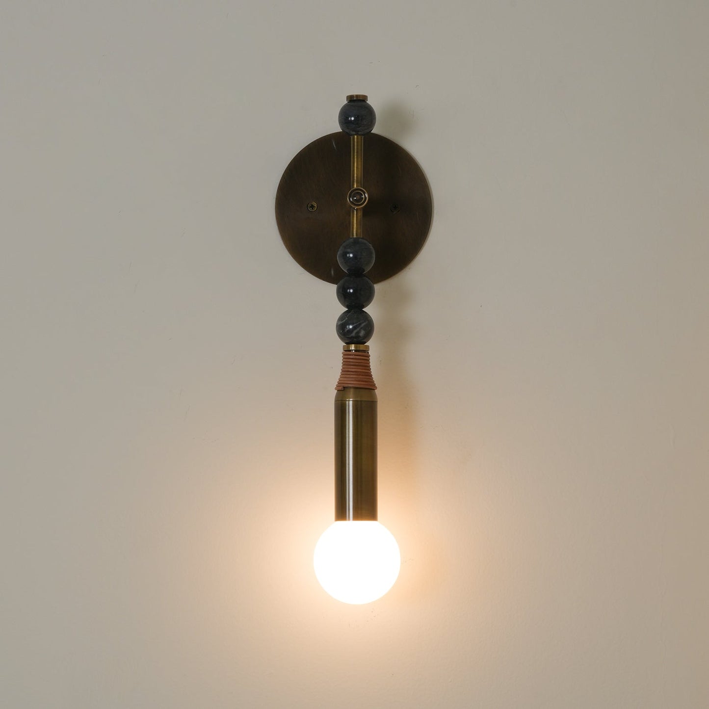 Toam Wall Lamp - Solid Brass & Natural Marble Wall Sconce | One-of-a-Kind Hardwired E26/E27 Light