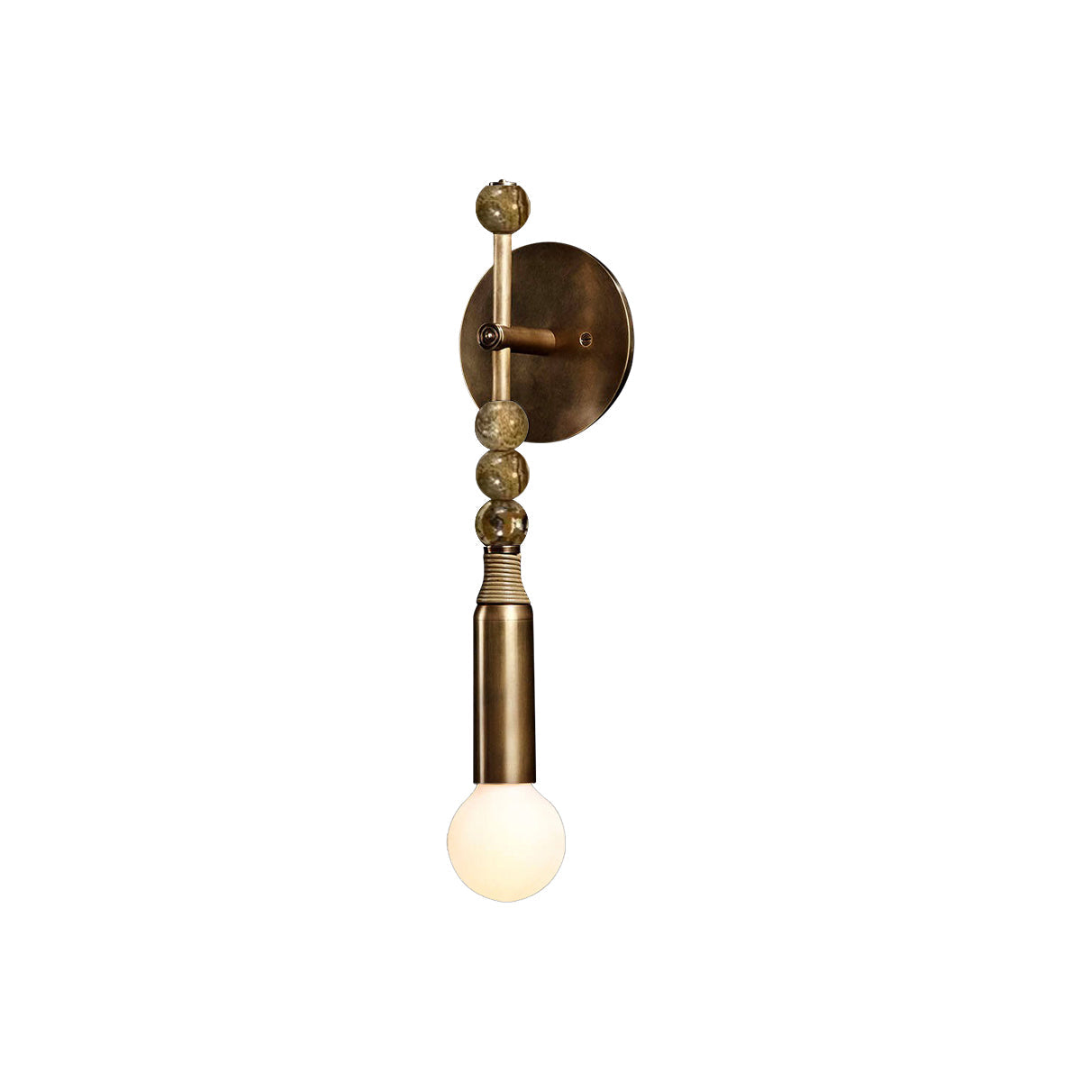Toam Wall Lamp - Solid Brass & Natural Marble Wall Sconce | One-of-a-Kind Hardwired E26/E27 Light