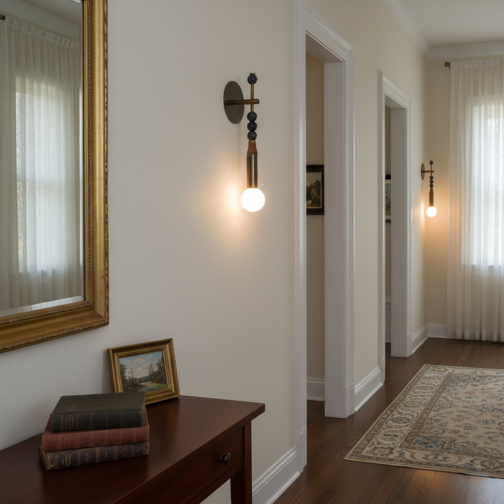 Toam Wall Lamp - Solid Brass & Natural Marble Wall Sconce | One-of-a-Kind Hardwired E26/E27 Light