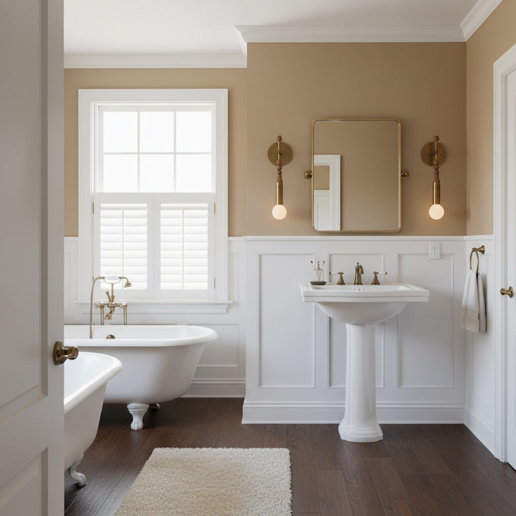 Toam Wall Lamp - Solid Brass & Natural Marble Wall Sconce | One-of-a-Kind Hardwired E26/E27 Light