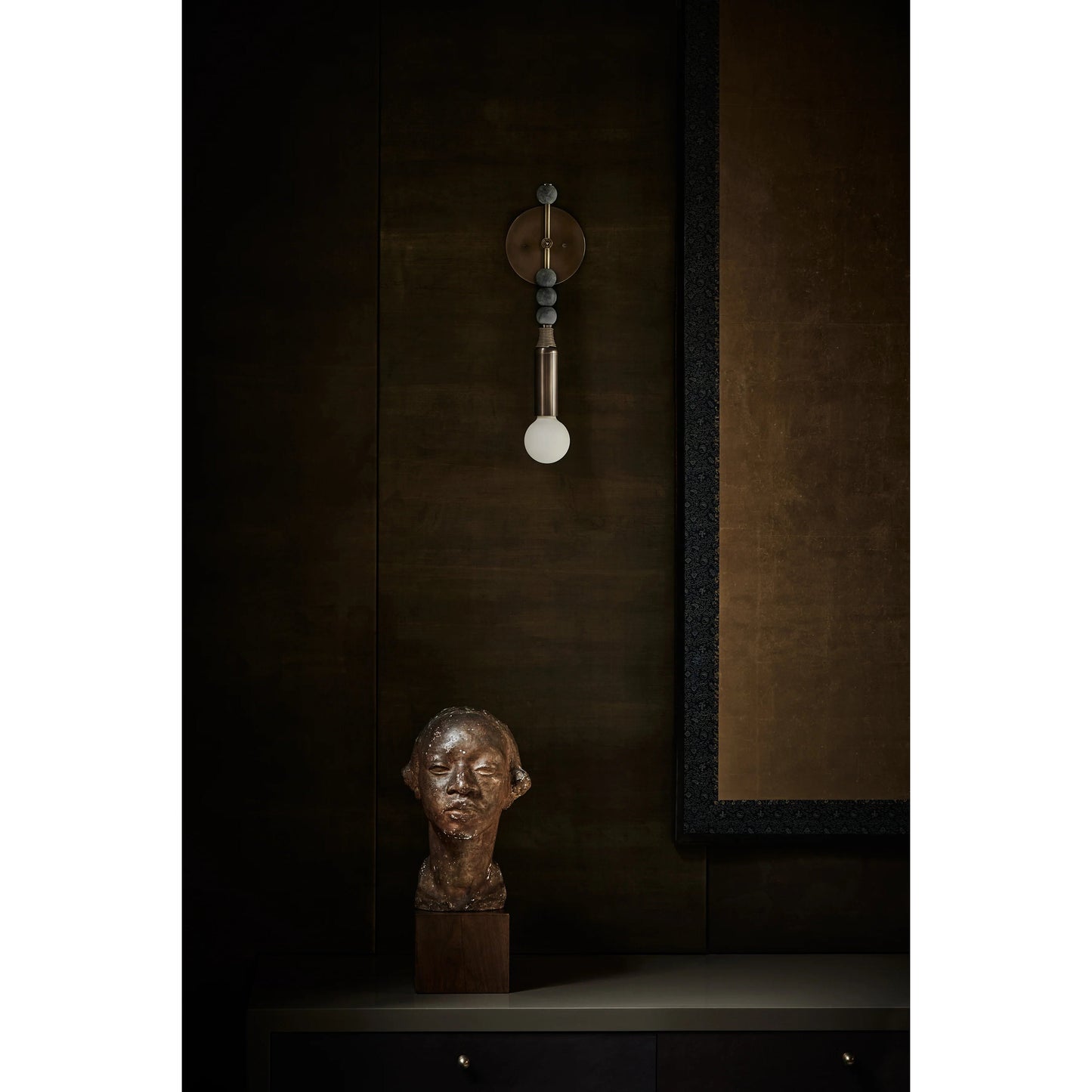 Toam Wall Lamp - Solid Brass & Natural Marble Wall Sconce | One-of-a-Kind Hardwired E26/E27 Light