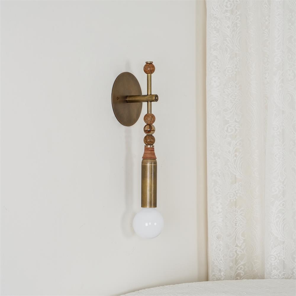 Toam Wall Lamp - Solid Brass & Natural Marble Wall Sconce | One-of-a-Kind Hardwired E26/E27 Light