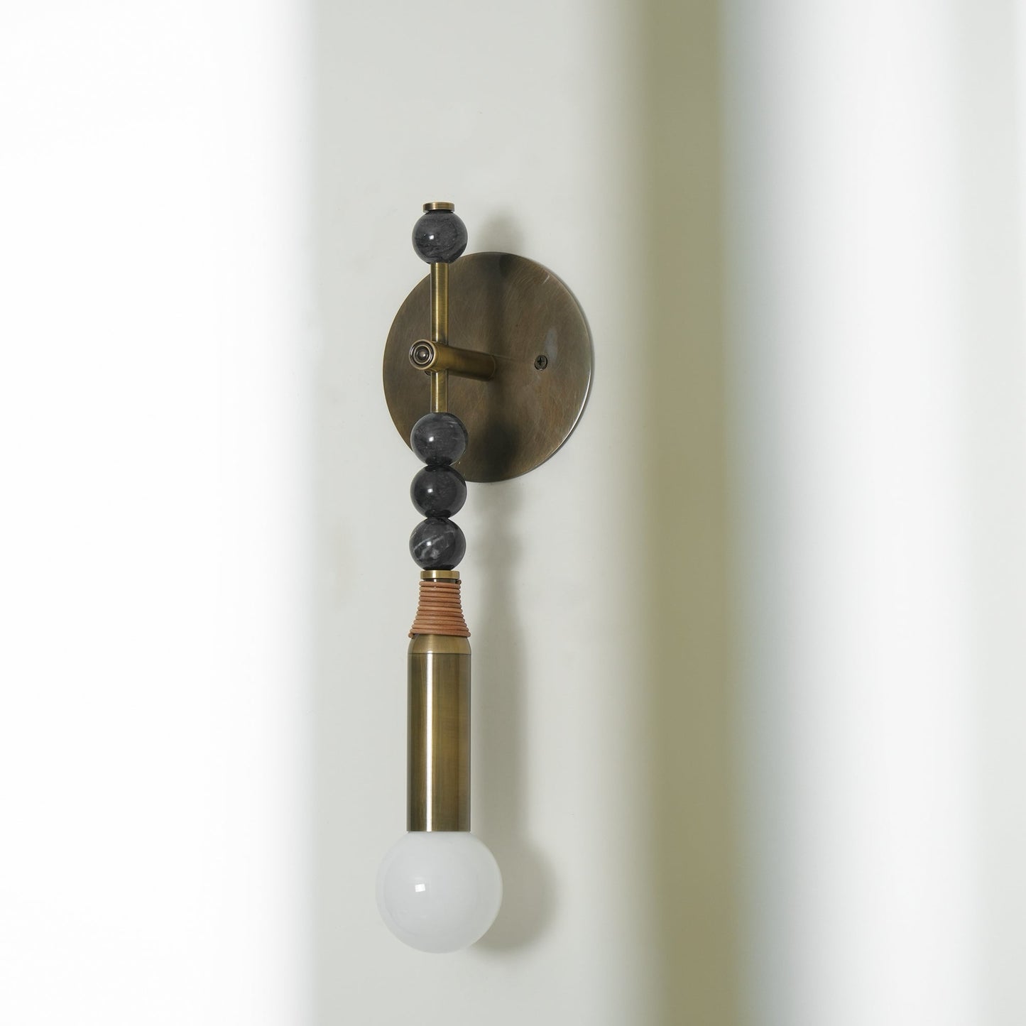 Toam Wall Lamp - Solid Brass & Natural Marble Wall Sconce | One-of-a-Kind Hardwired E26/E27 Light
