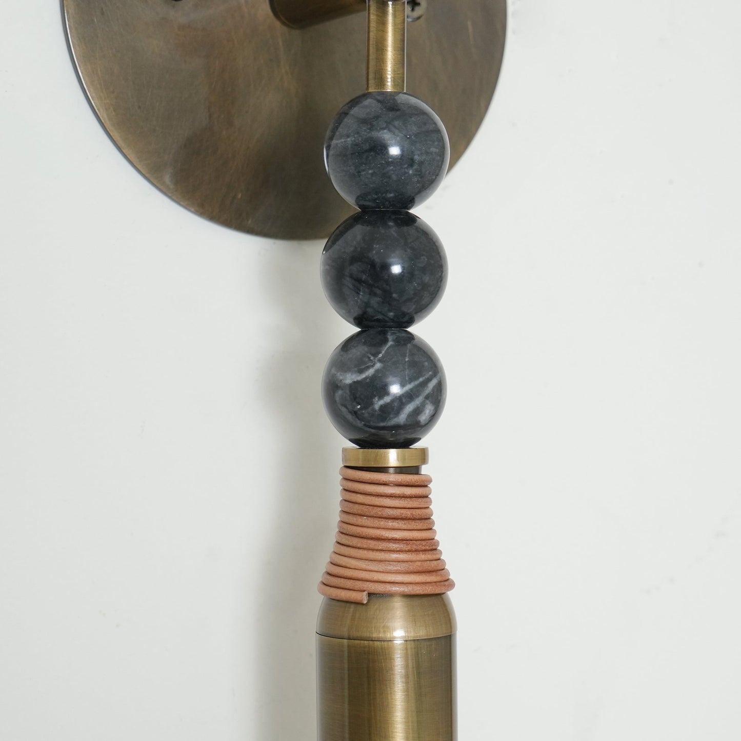 Toam Wall Lamp - Solid Brass & Natural Marble Wall Sconce | One-of-a-Kind Hardwired E26/E27 Light